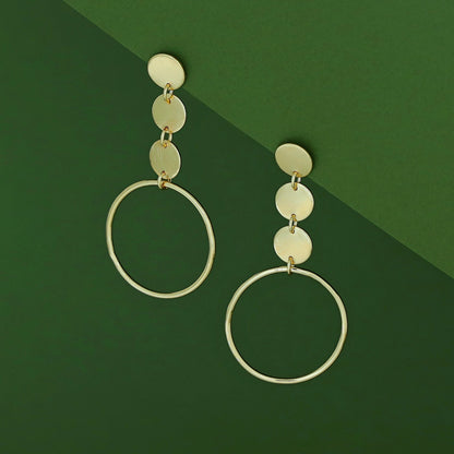 Tri Coin Circle Earring