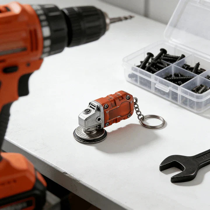 🛠️2-in-1 Mini Grinder Keychain: On-the-Go Smoothing Tool + Tool Enthusiast Collectible